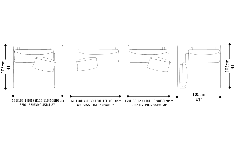 Image of the main dimensions of the product